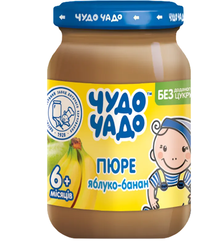 PUREE FOR BABY APPLE & BANANA FROM 6 MONTHS 6/170GR CHUDO CHADO UKRAINE