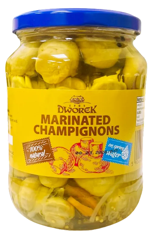 MUSHROOMS CHAMPIGNONS MARINATED WHOLE 8/720ML DWOREK POLAND