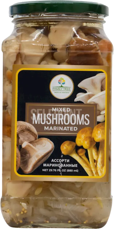 MUSHROOMS MIX MARINATED 12/880ML FAMILY TREE