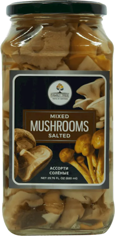 MUSHROOMS MIX SALTED 12/880ML FAMILY TREE