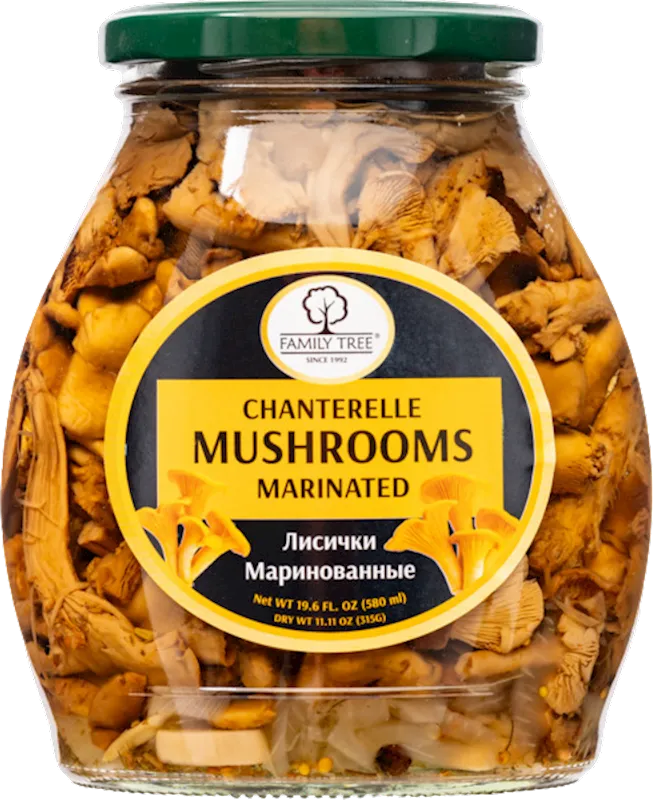 MUSHROOMS CHANTERELLE MARINATED 12/580ML FAMILY TREE
