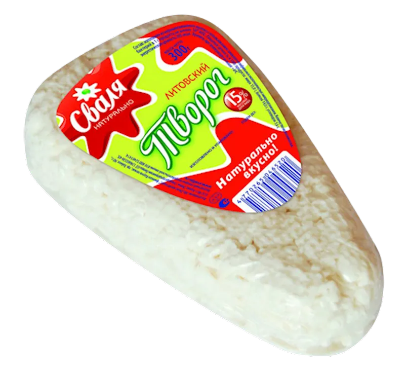 FARMER CHEESE LITOVSKIY 15% CLASSIC 5/300GR SVALIA  LITHUANIA SV511