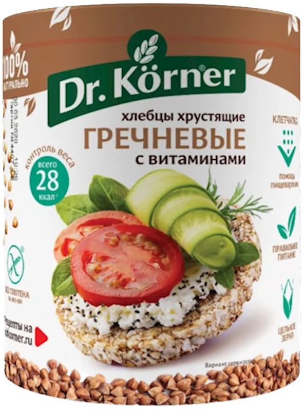 HLEBTSI DR.KORNER BUCKWHEAT W/VITAMINS 20/100GR RUSSIA N2126