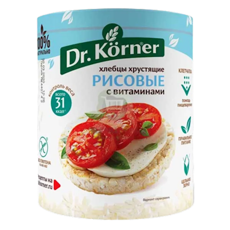 HLEBTSI DR.KORNER RICE W/VITAMINS 20/100GR RUSSIA N2133