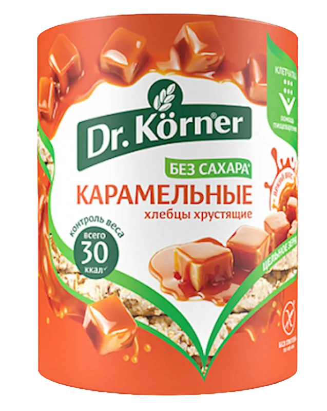 HLEBTSI DR.KORNER CORN RICE W/CARAMEL 20/90GR RUSSIA N4502