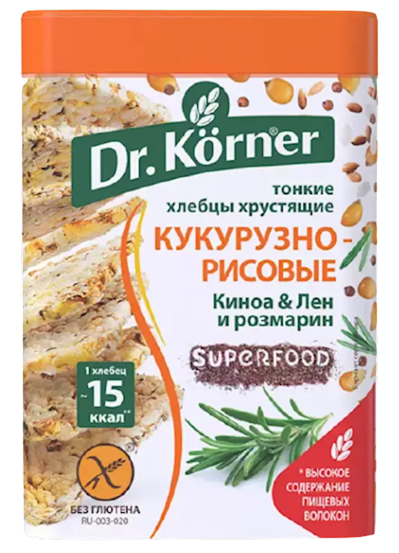 HLEBTSI DR.KORNER CORN RICE W/QUINOA&ROSEMARY 20/100GR RUSSIA N5950