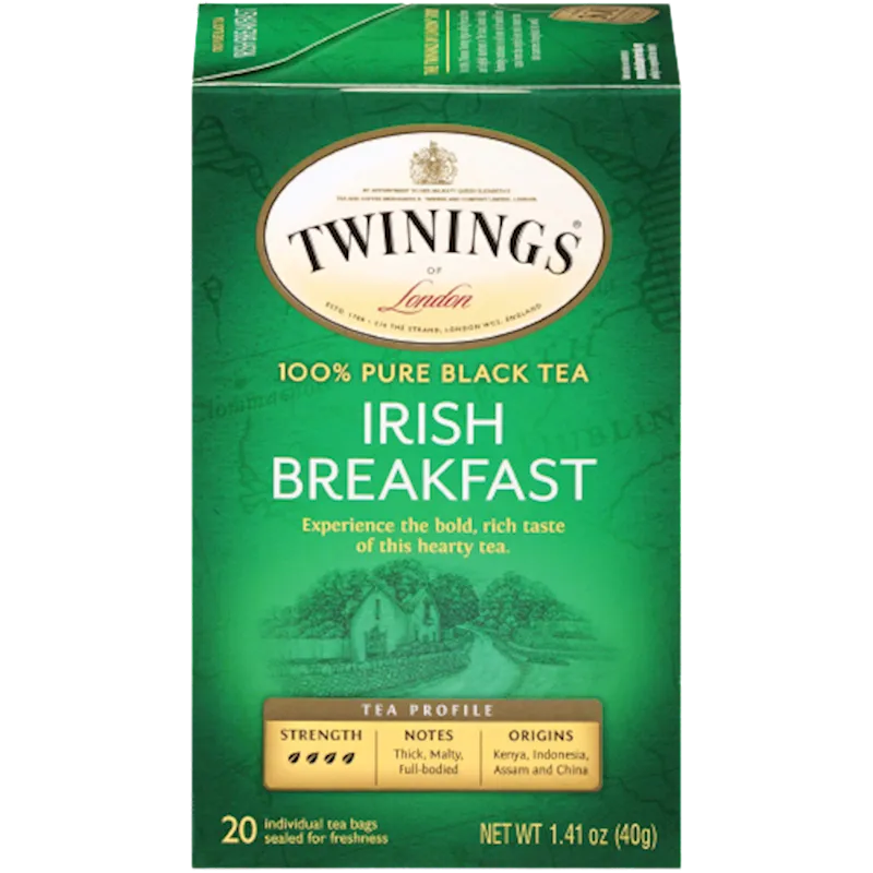 D- TEA TWININGS BLACK IRISH BREAKFAST 6/(20X2GR) ENGLAND N5328