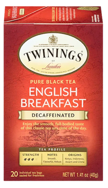 D- TEA TWININGS ENGLISH BREAKFAST DECAF 6/(20X1.5GR) ENGLAND N5307