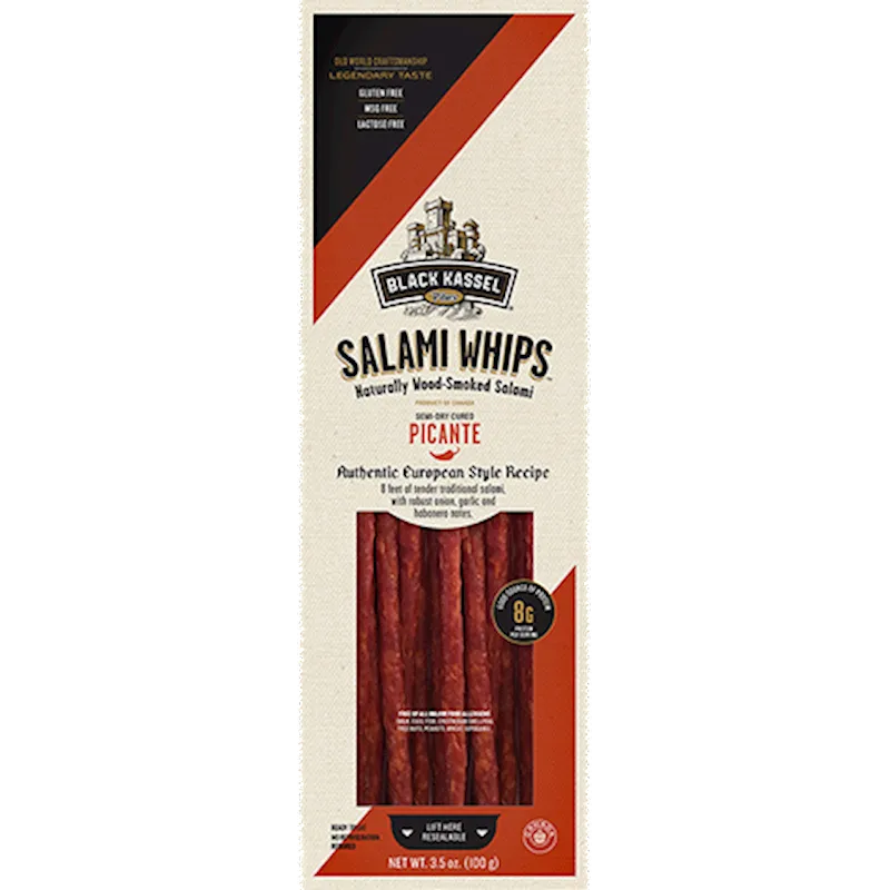D- SALAMI DRY WHIPS PICANTE 16/100GR PILLERS BLACK KASSEL N232/90523