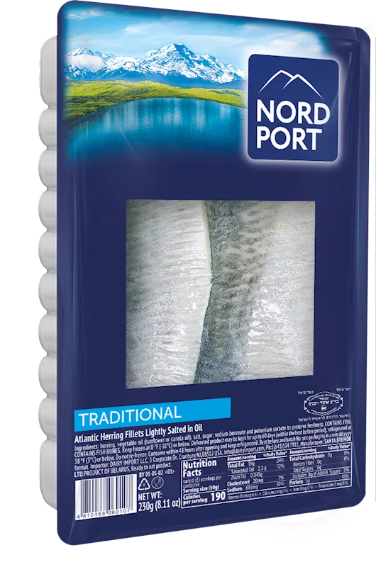 HERRING ATLANTIC TRADITIONAL LIGHTLY SALTED IN OIL 14/230GR NORD PORT NP4728