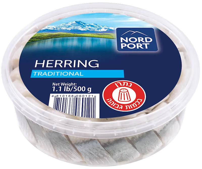 HERRING ATLANTIC TRADITIONAL PIECES LIGHTLY SALTED IN OIL  6/500GR NORD PORT NP4883