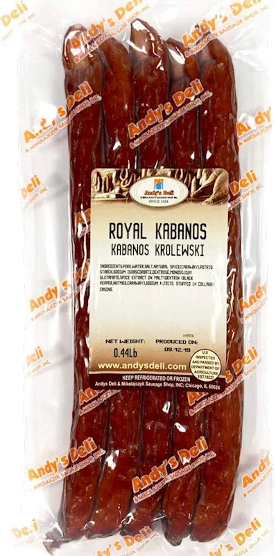 KABANOSY ROYAL/KROLEWSKI 1/0.5LB PRE PACK ANDY'S N1207
