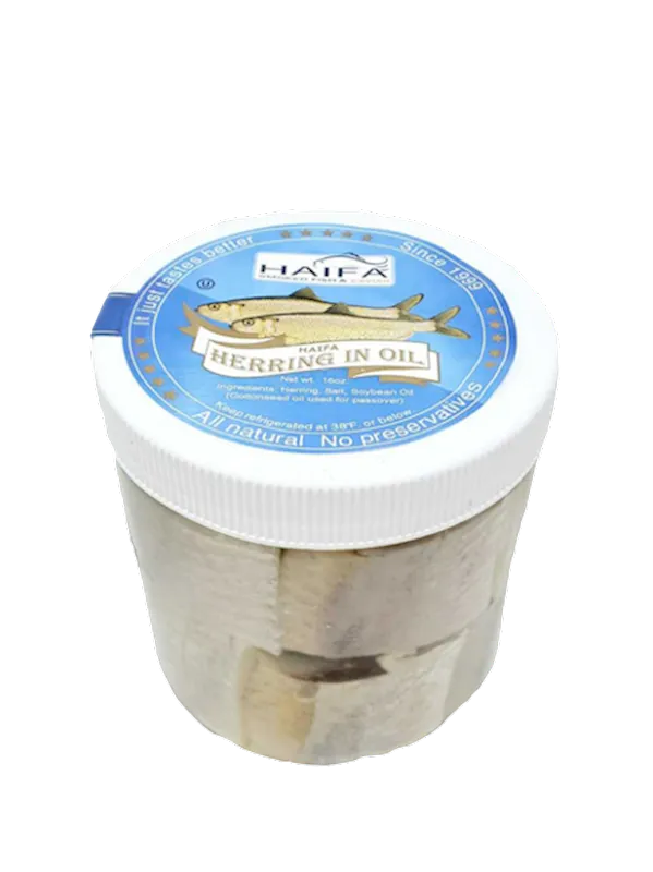 HERRING FILLET IN OIL GLASS 12/454GR HAIFA 814