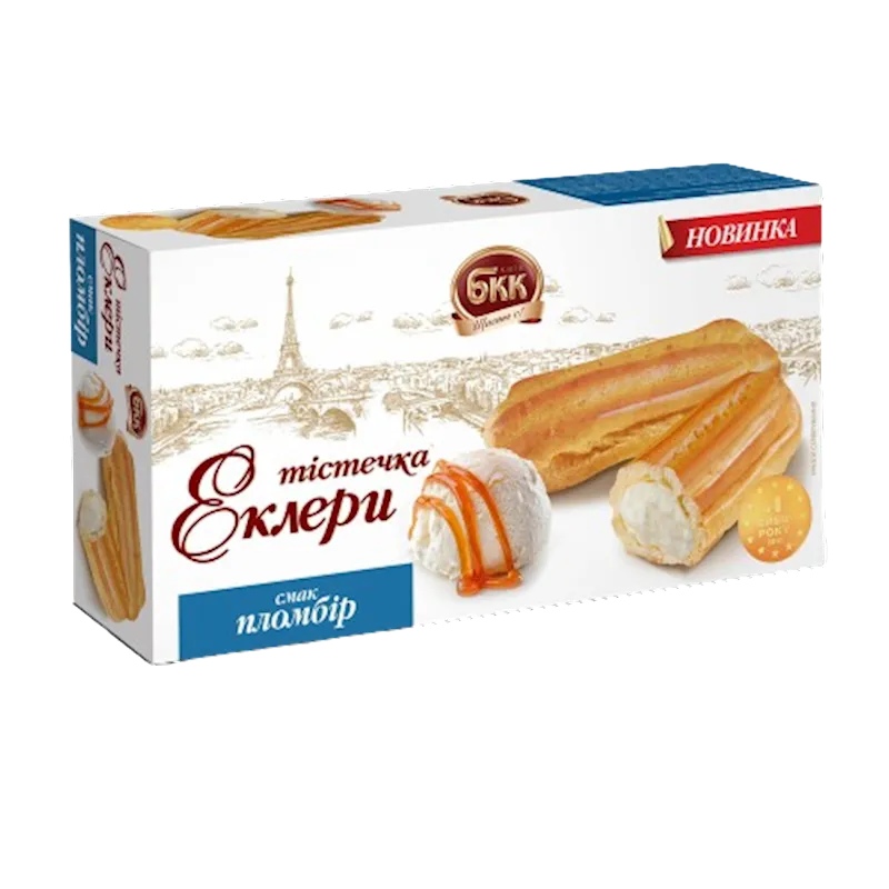 ECLAIRS VANILLA W/PLOMBIR FLAVOR 8/240GR BKK UKRAINE N4536