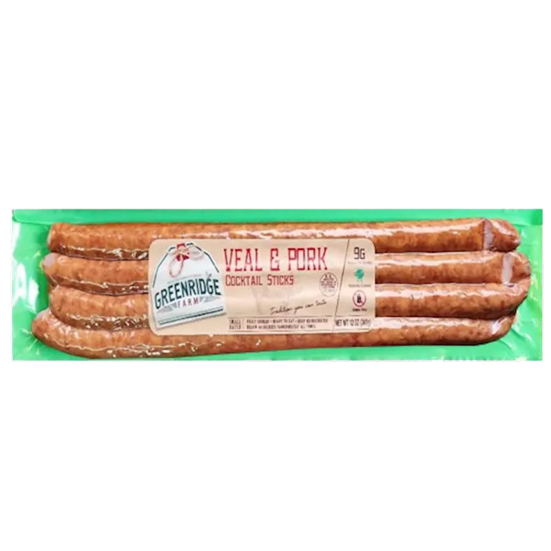 VEAL&PORK COCKTAIL STICKS V/P 1/340GR GREENRIDGE FARM N4301/90931 BY PC