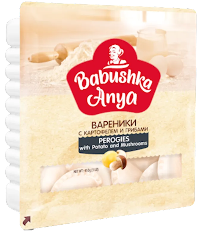 D- PEROGIES W/POTATOES&MUSHROOMS FROZEN 6/450GR BABUSHKA  ANYA  N3123