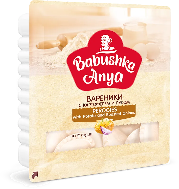 D- PEROGIES W/POTATOES &ROASTED ONIONS FROZEN 6/450GR BABUSHKA  ANYA  N3124