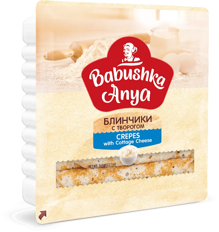 CREPES W/COTTAGE CHEESE FROZEN 6/360GR BABUSHKA ANYA N8060