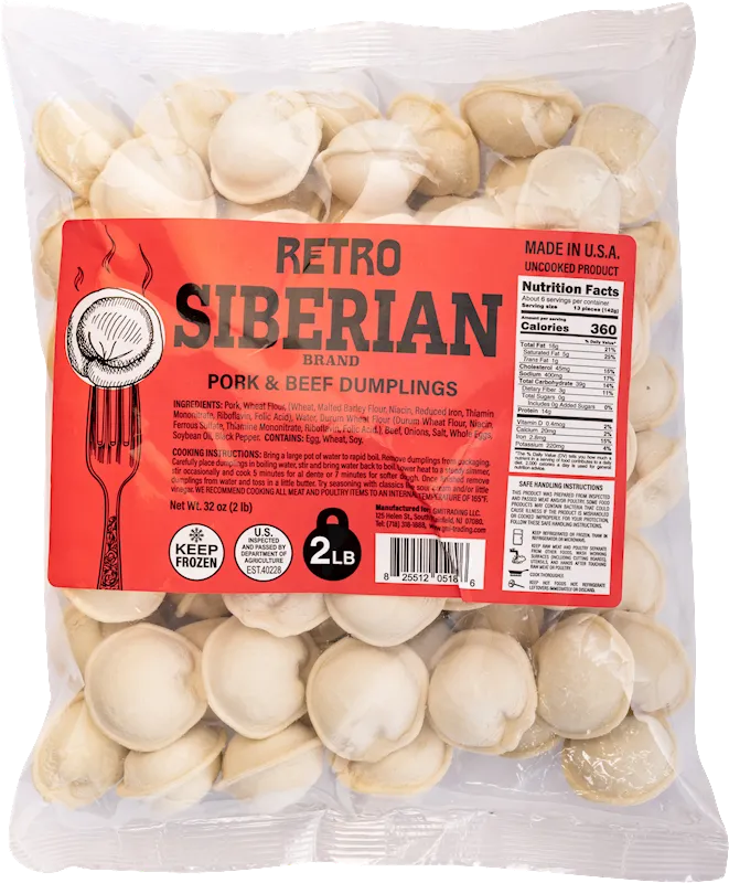 DUMPLINGS SIBERIAN W/PORK&BEEF 12/2LB RETRO RPS02
