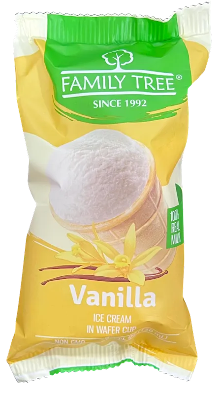 ICE CREAM VANILLA IN WAFFLE CUP 15/130ML FAMILY TREE N2201NC