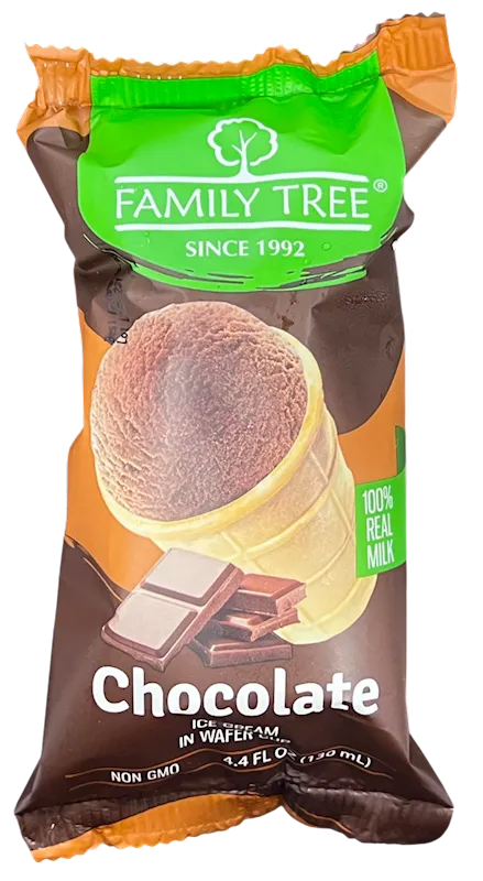ICE CREAM CHOCOLATE IN WAFFLE CUP 15/130ML FAMILY TREE N2202NC