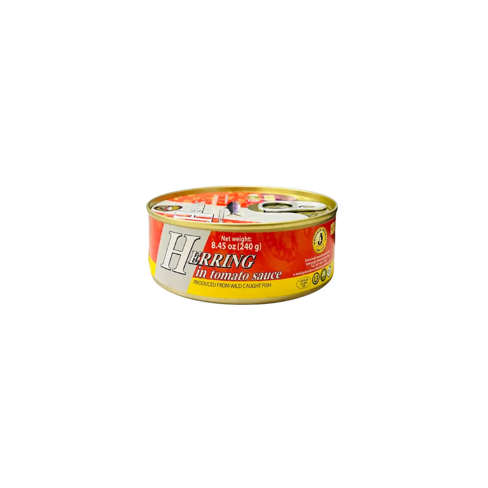 HERRING IN TOMATO SAUCE E/O 24/240GR BRIVAIS VILNIS