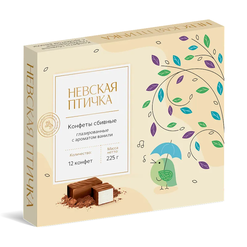 CANDIES BOXED NEVSKAYA PTICHKA SOUFFLE GLAZED 12/225GR NEVA N146