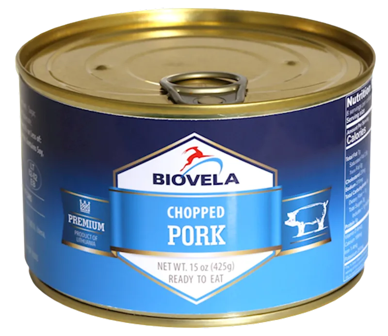 D- PORK CHOPPED EASY OPEN 12/425GR BIOVELA LITHUANIA 302045