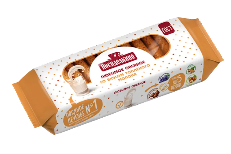 COOKIES OATMEAL W/BAKED MILK 15/200GR POSIDELKINO RUSSIA N955