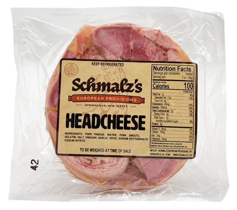 HEADCHEESE CHUNK 1/1LB SCHMALZ'S N128/N90155