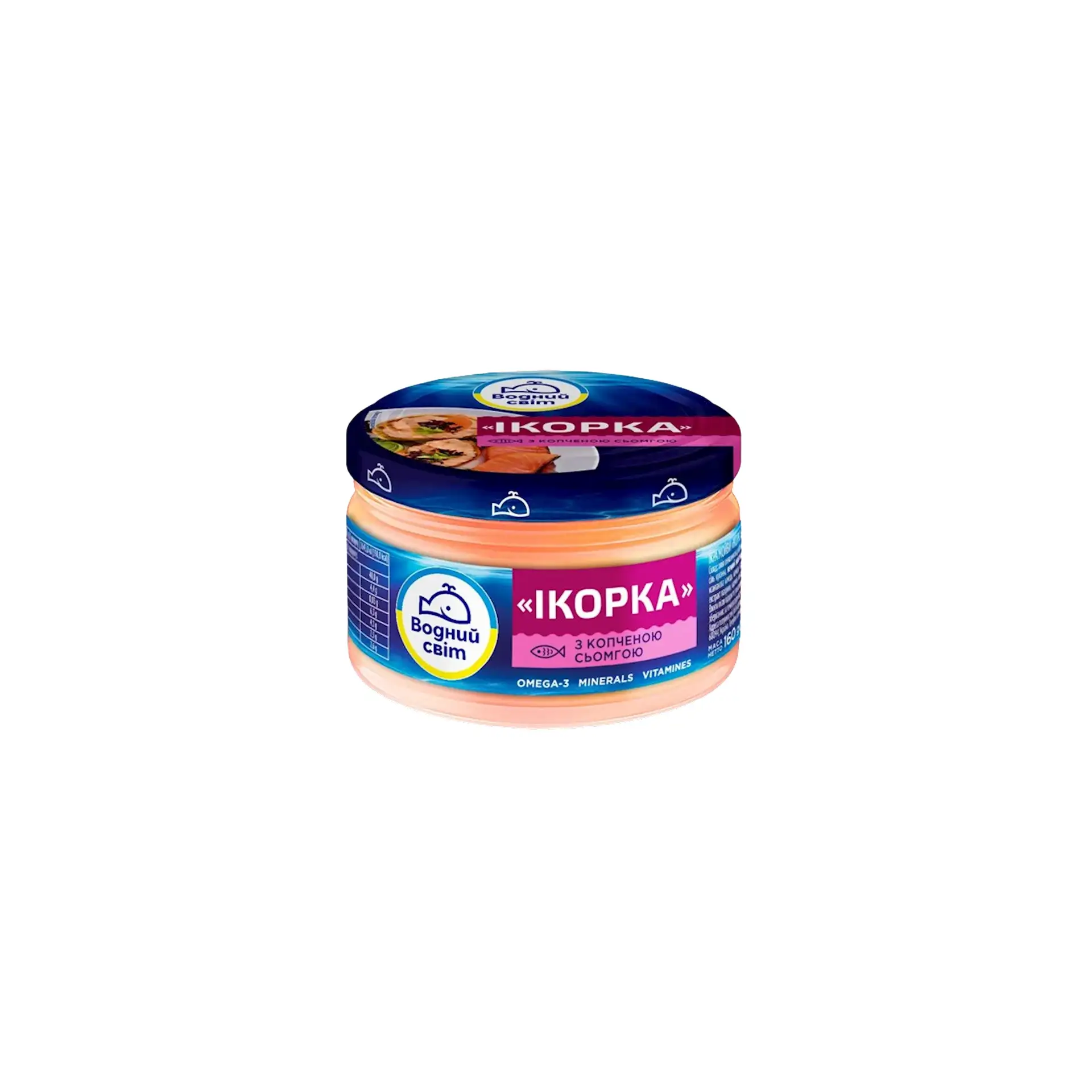 PATE CAPELIN CAVIAR W. SMOKED SALMON GLASS 6/160GR VODNIY SVIT N30015/#02