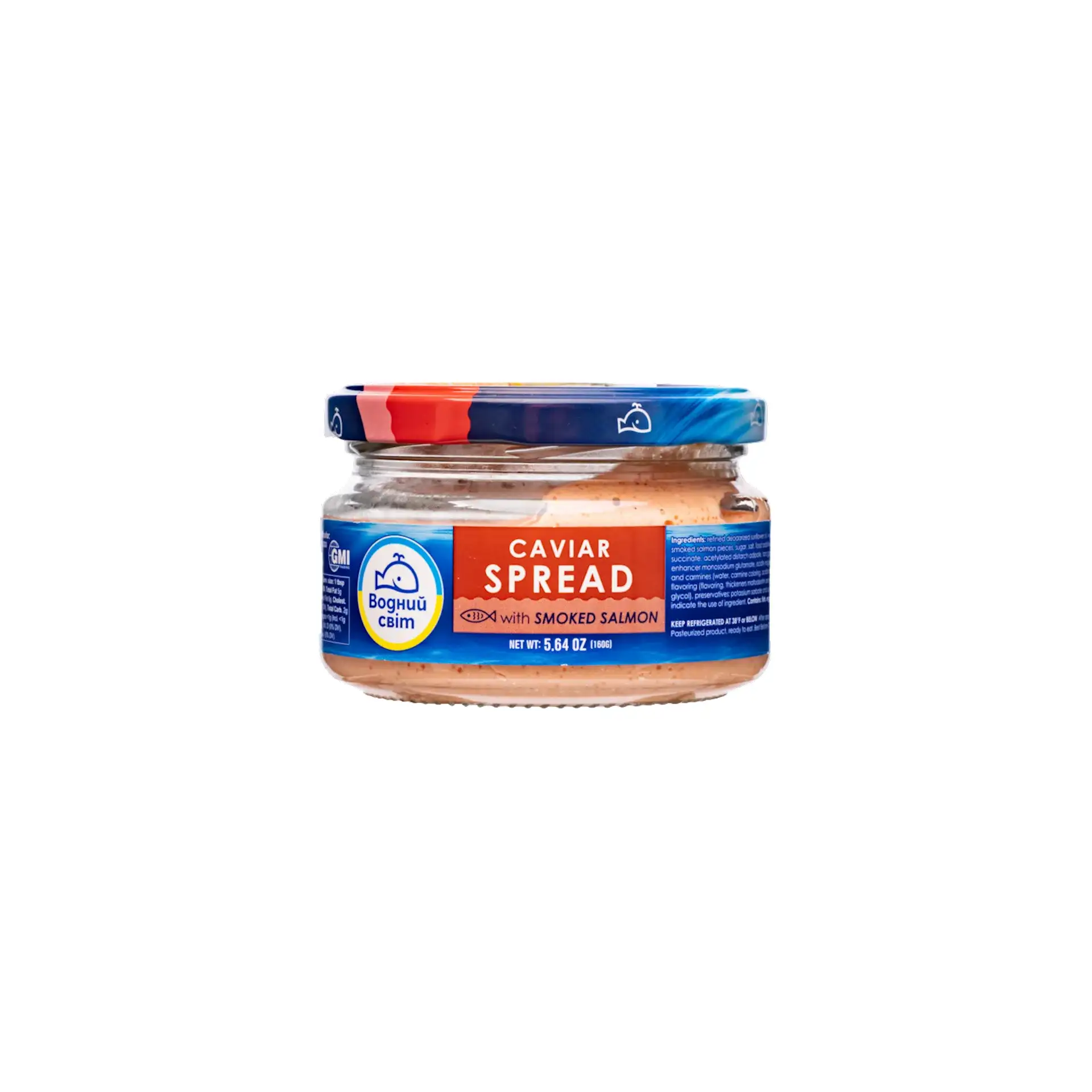 SPREAD CAPELIN CAVIAR W. SMOKED SALMON 6/160GR VODNIY SVIT N30012/#07 4820088412436