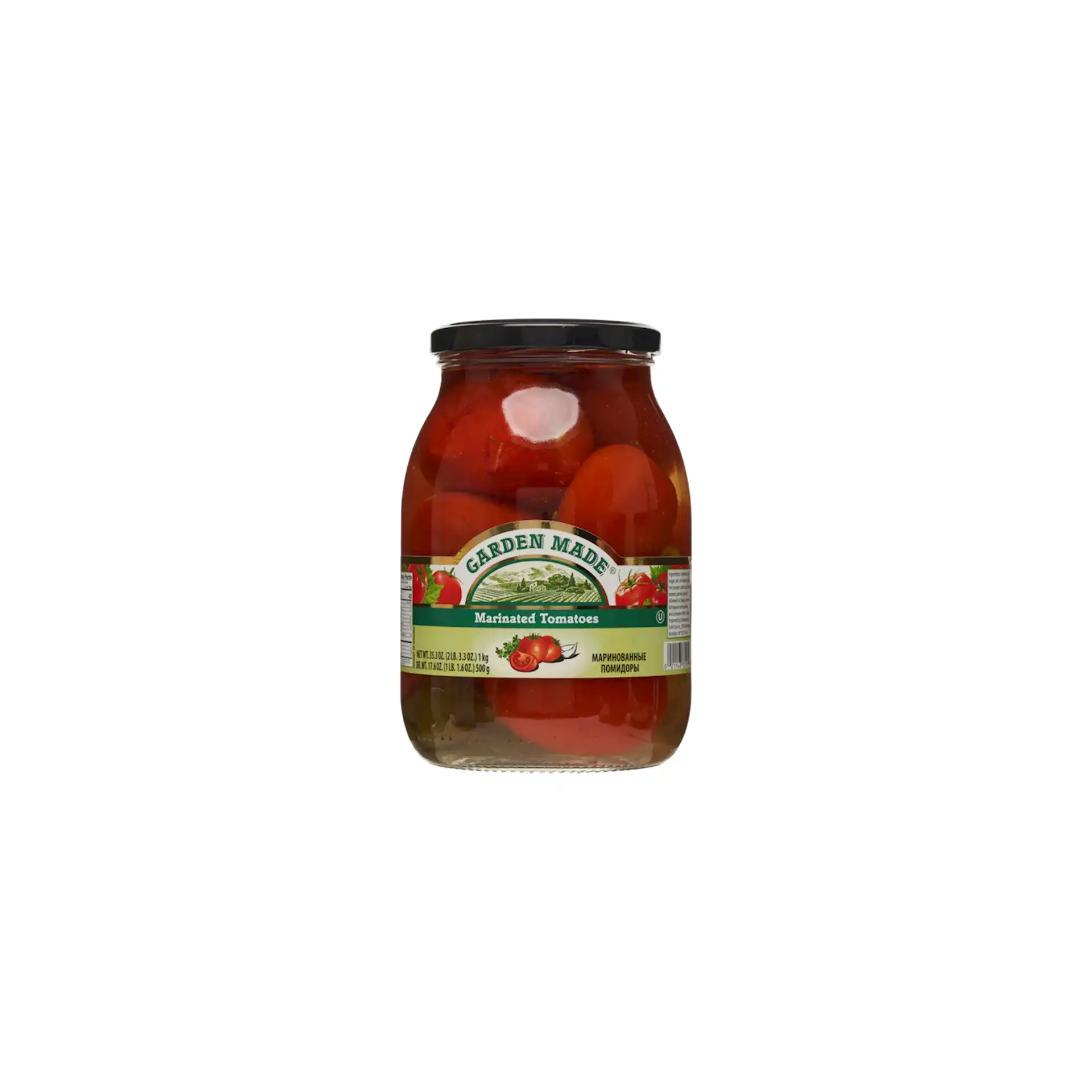 TOMATOES IN BRINE MARINATED 12/35.3 OZ GARDEN MADE BULGARIA N33153