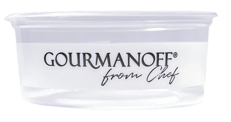 CONTAINER ROUND SMALL PLASTIC CLEAR GOURMANOFF 500/8OZ N291314