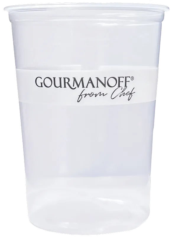 CONTAINER ROUND TALL PLASTIC CLEAR GOURMANOFF 500/32OZ N291316