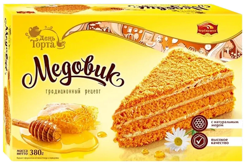 CAKE MEDOVIK TRADITIONAL LAYERED HONEY 6/380GR CHEREMUSHKI RUSSIA N43 4601787006238