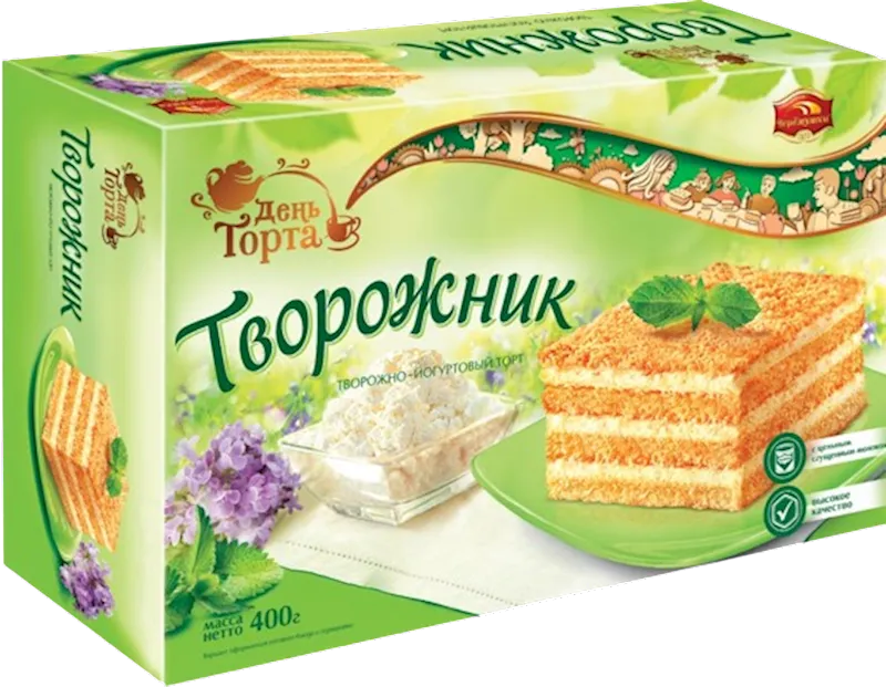CAKE TVOROZHNIK CHEESE & YOGURT 6/400GR CHEREMUSHKII RUSSIA N46