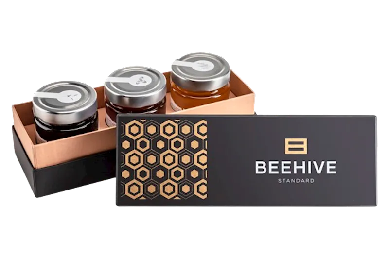 D- HONEY BLACK GIFT BOX PREMIUM 8/750GR ASSORTMENT BEEHIVE #4 UKRAINE
