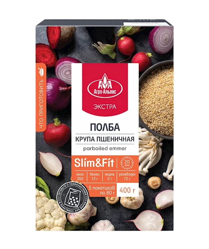 WHEAT GROATS EMMER CRUSHED PARBOILED 12/(5X80) AGRO-ALLIANCE