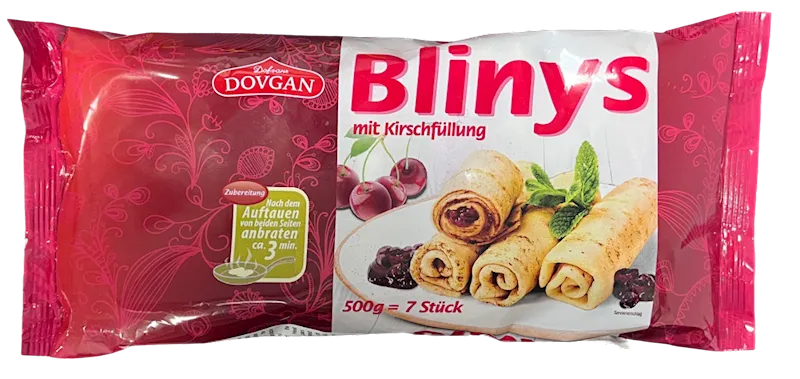 CREPES W/CHERRY FILLING FROZEN 14/500GR DOVGAN N90219500