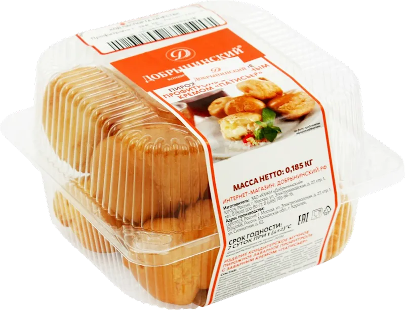 D- CAKES PROFITEROLE W/CUSTARD PATISSIER 24/185GR DOBRYNINSKIY N6869