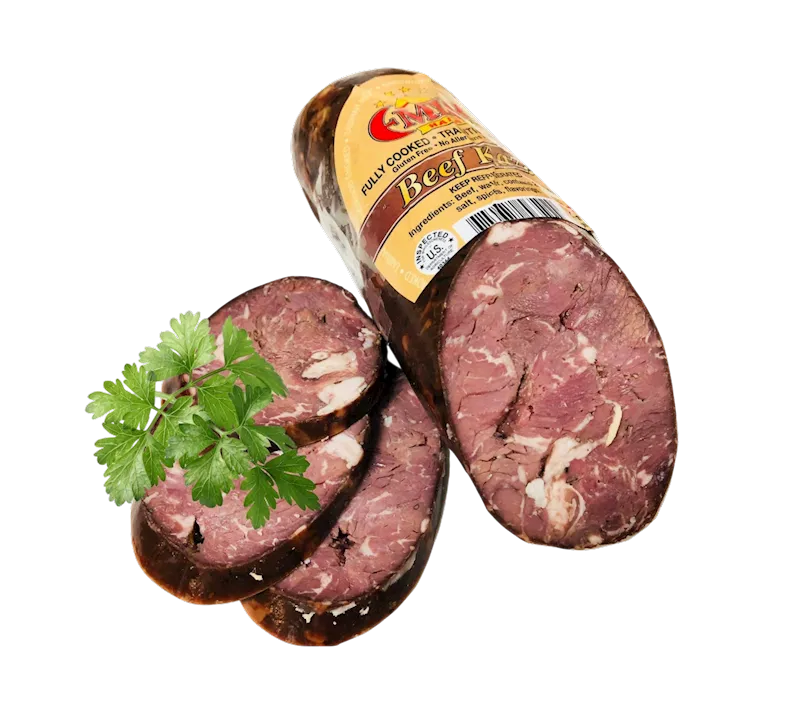 D- KIELBASA BEEF KAZY CHUNK (SHORT) 12/0.6LB EMIR HALAL BY LB