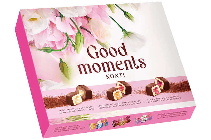 CANDIES BOXED CHOCOLATE GOOD MOMENTS 10/300GR KONTI UKRAINE N7161