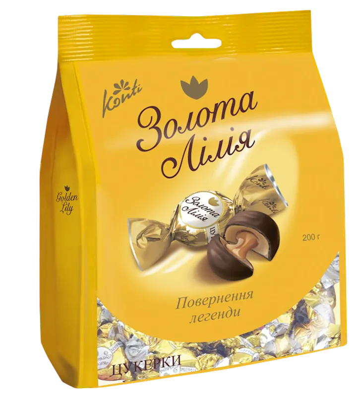CANDIES PACKED CHOCOLATE GOLDEN LILY 12/200GR KONTI UKRAINE N4887