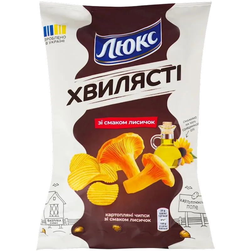 CHIPS POTATO W/CHANTERELLE MUSHROOMS FLAVOR 22/125GR LUX N4317479