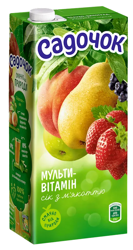 JUICE MULTIVITAMIN W/PULP 12/0.95L SADOCHOK