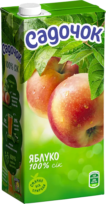 JUICE APPLE 100% 12/0.95L SADOCHOK