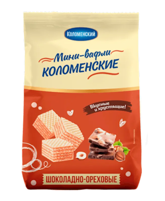 WAFFLES MINI W/CHOCOLATE&NUTS 12/200GR KOLOMENSKOE N92014/92050