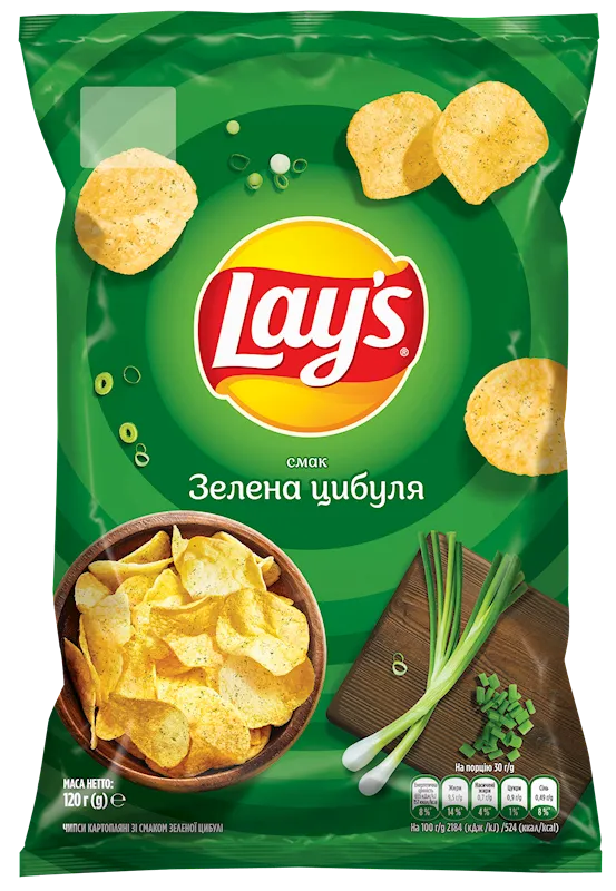 CHIPS POTATO W/GREEN ONION FLAVOR 21/120GR LAY'S