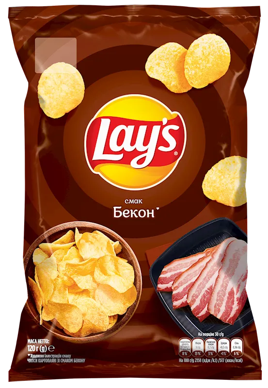 CHIPS POTATO W/BACON FLAVOR 21/120GR LAY'S